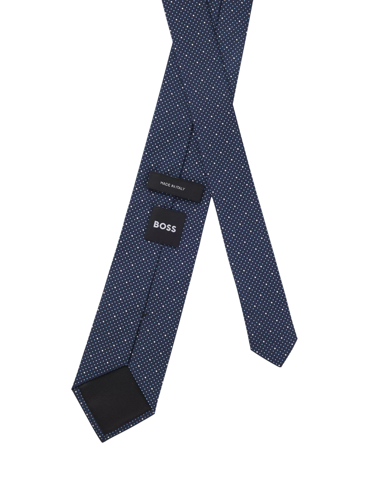 HUGO BOSS blue silk blend tie 7.5cm - British product