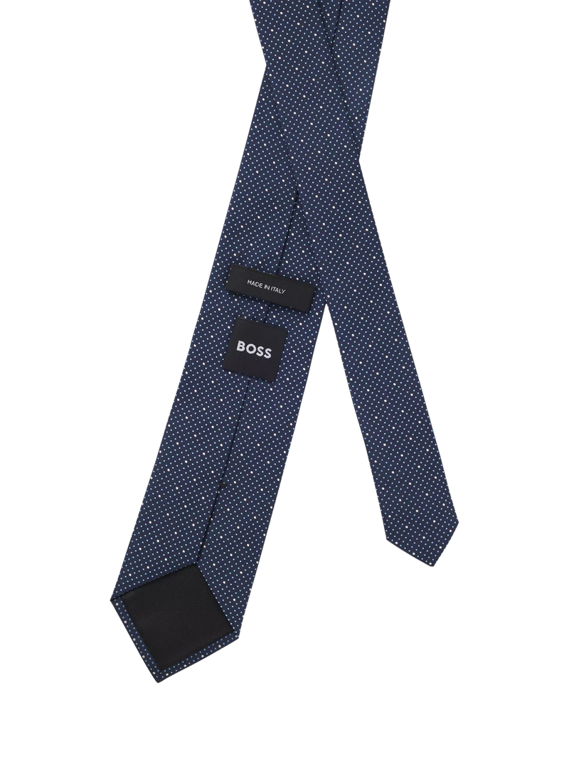 HUGO BOSS blue silk blend tie 7.5cm - British product