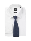 HUGO BOSS blue silk blend tie 7.5cm - British product