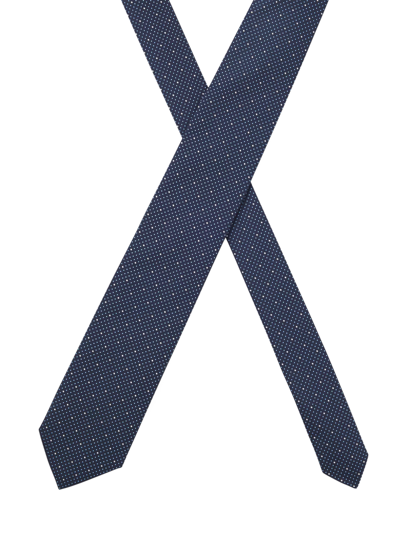 HUGO BOSS blue silk blend tie 7.5cm - British product