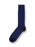 Charles Tyrwhitt ribbed cotton blend crew socks in navy, UK version