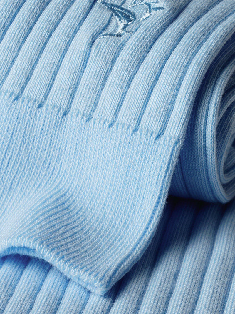 Charles Tyrwhitt ribbed cotton blend socks sky blue (British brand)
