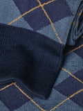 Charles Tyrwhitt argyle cotton rich crew socks denim blue (British brand)