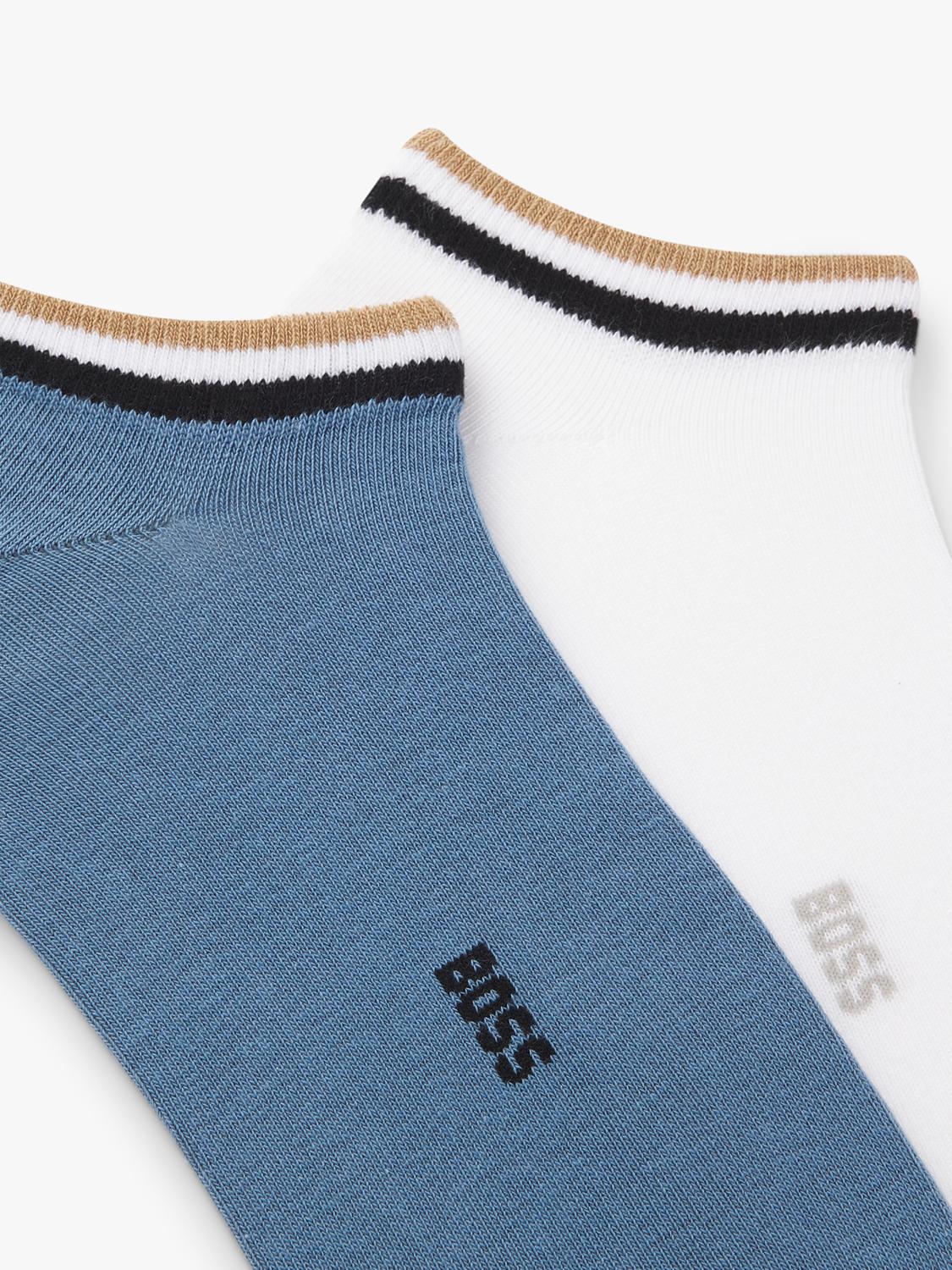 HUGO BOSS trainer socks pack of 2 blue/white - British product