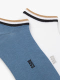 HUGO BOSS trainer socks pack of 2 blue/white - British product