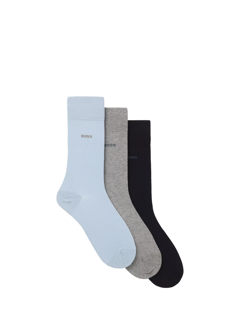 HUGO BOSS cotton blend socks pack of 3 multi - British product