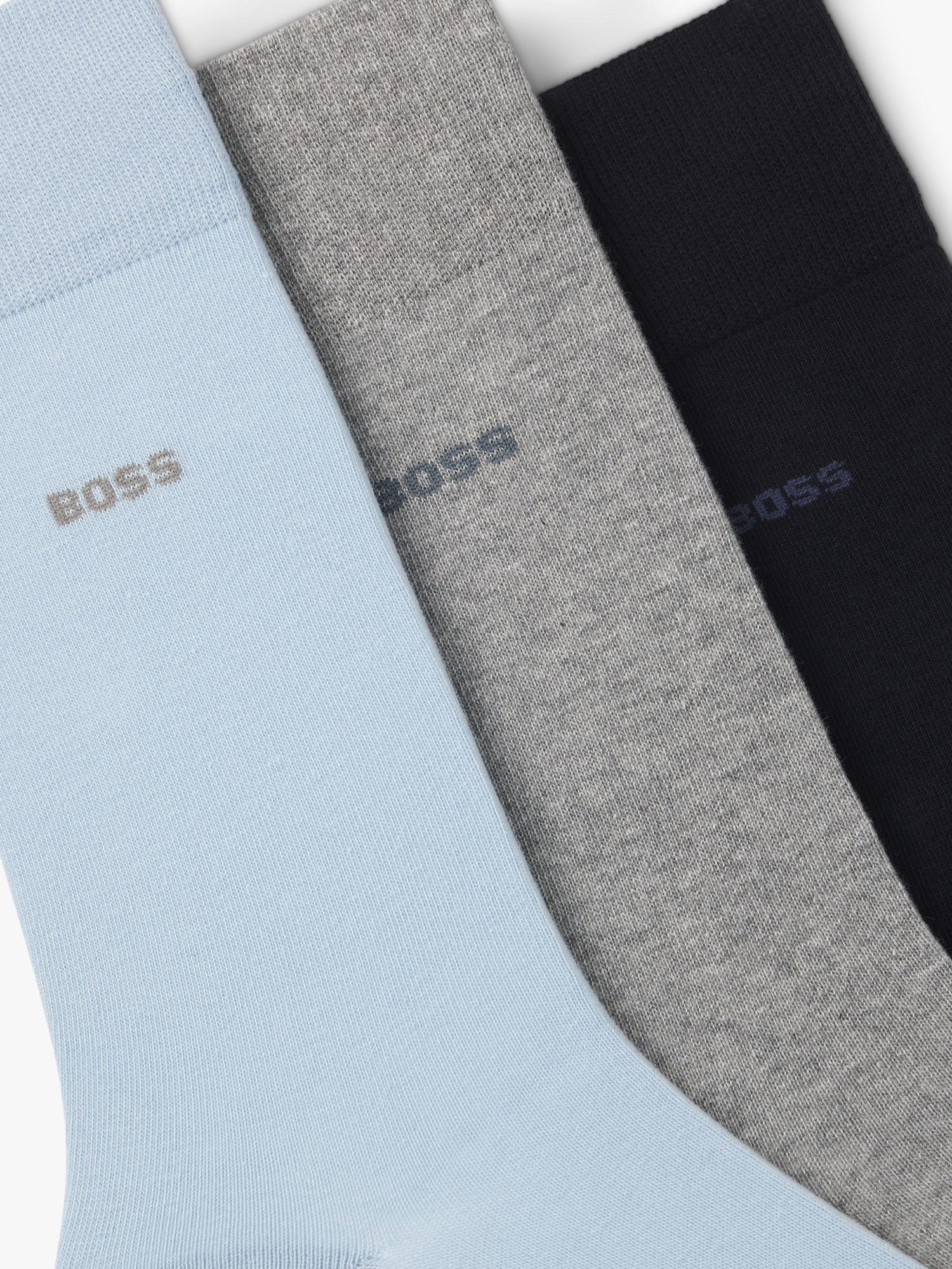 HUGO BOSS cotton blend socks pack of 3 multi - British product