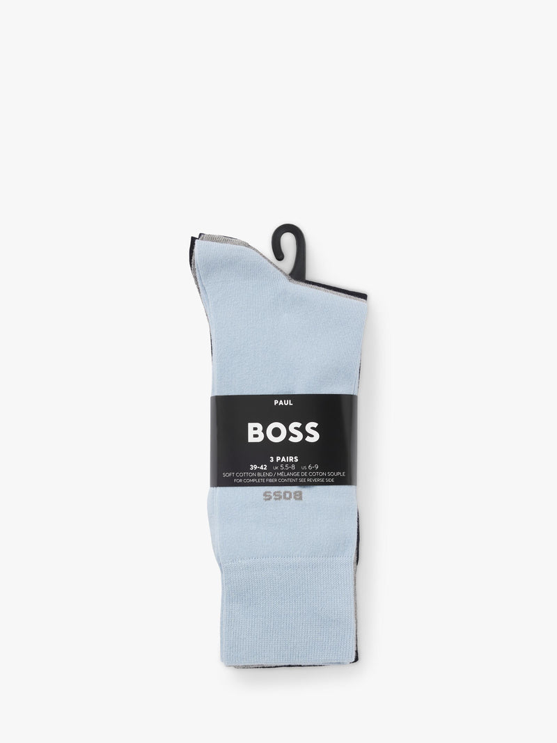 HUGO BOSS cotton blend socks pack of 3 multi - British product