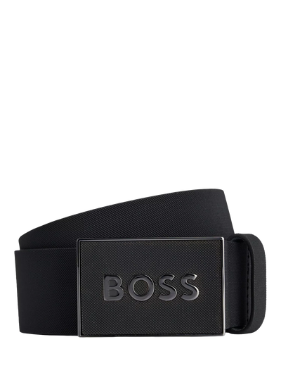 John Lewis HUGO BOSS BOSS Logo Leather Belt Black- Buy online at McGrocer