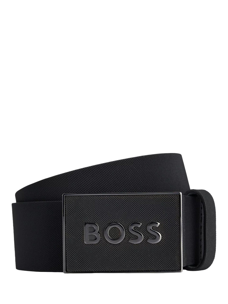 HUGO BOSS black cowhide leather belt - British product
