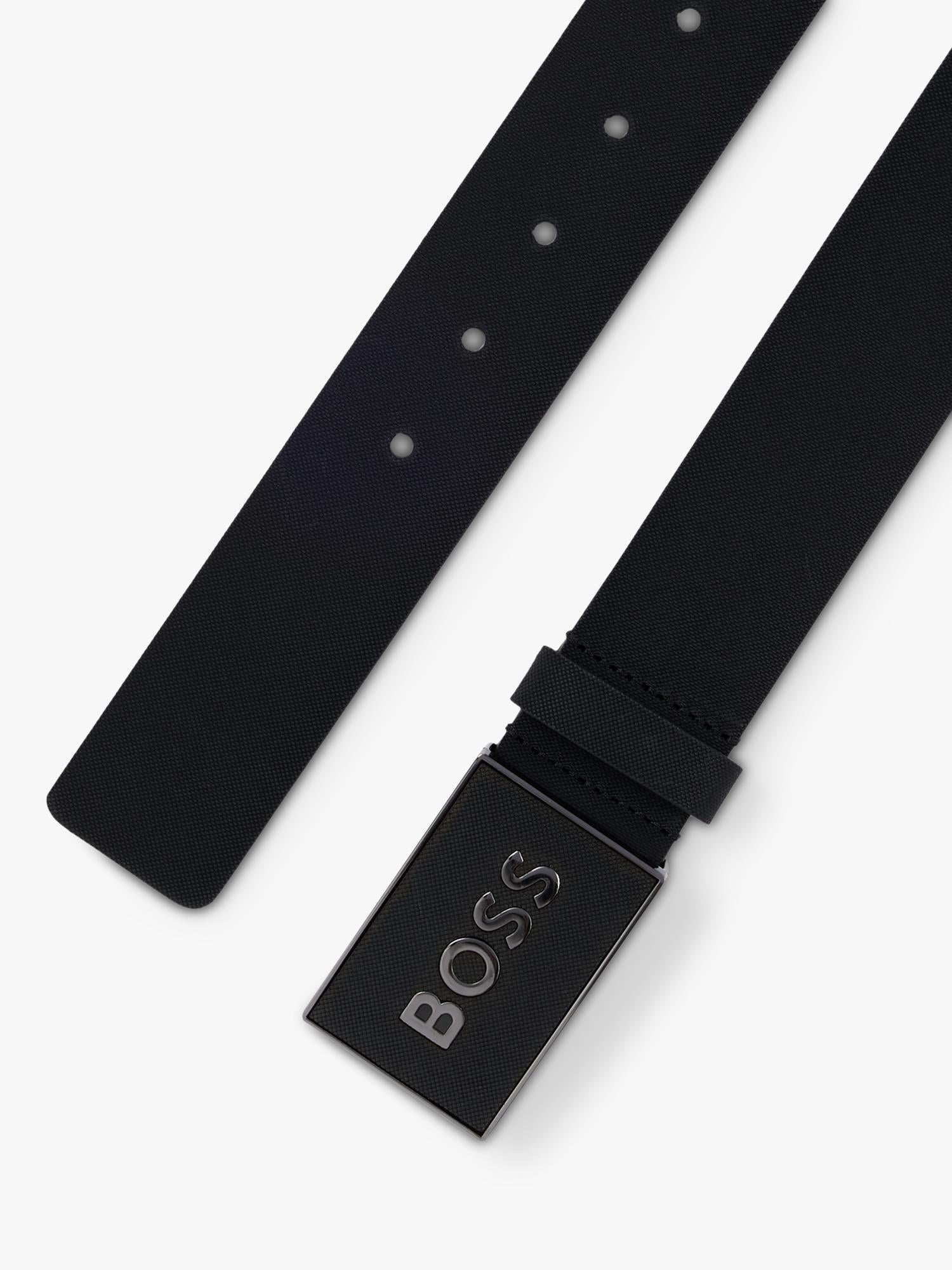 HUGO BOSS black cowhide leather belt - British product