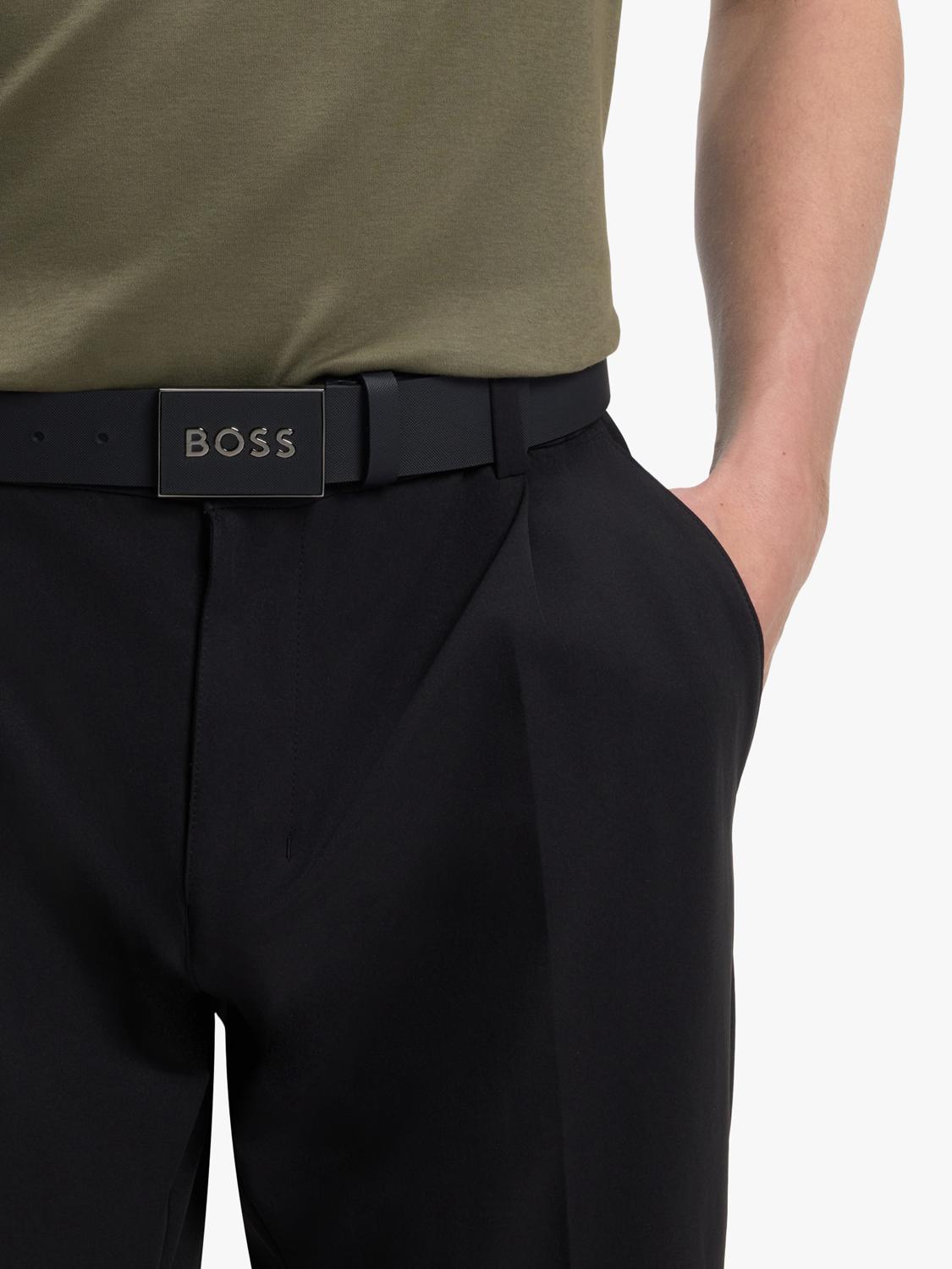 HUGO BOSS black cowhide leather belt - British product