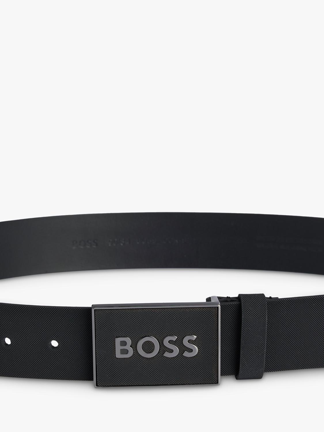HUGO BOSS black cowhide leather belt - British product