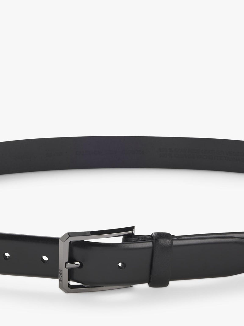 BOSS Caleb black leather belt (British brand)