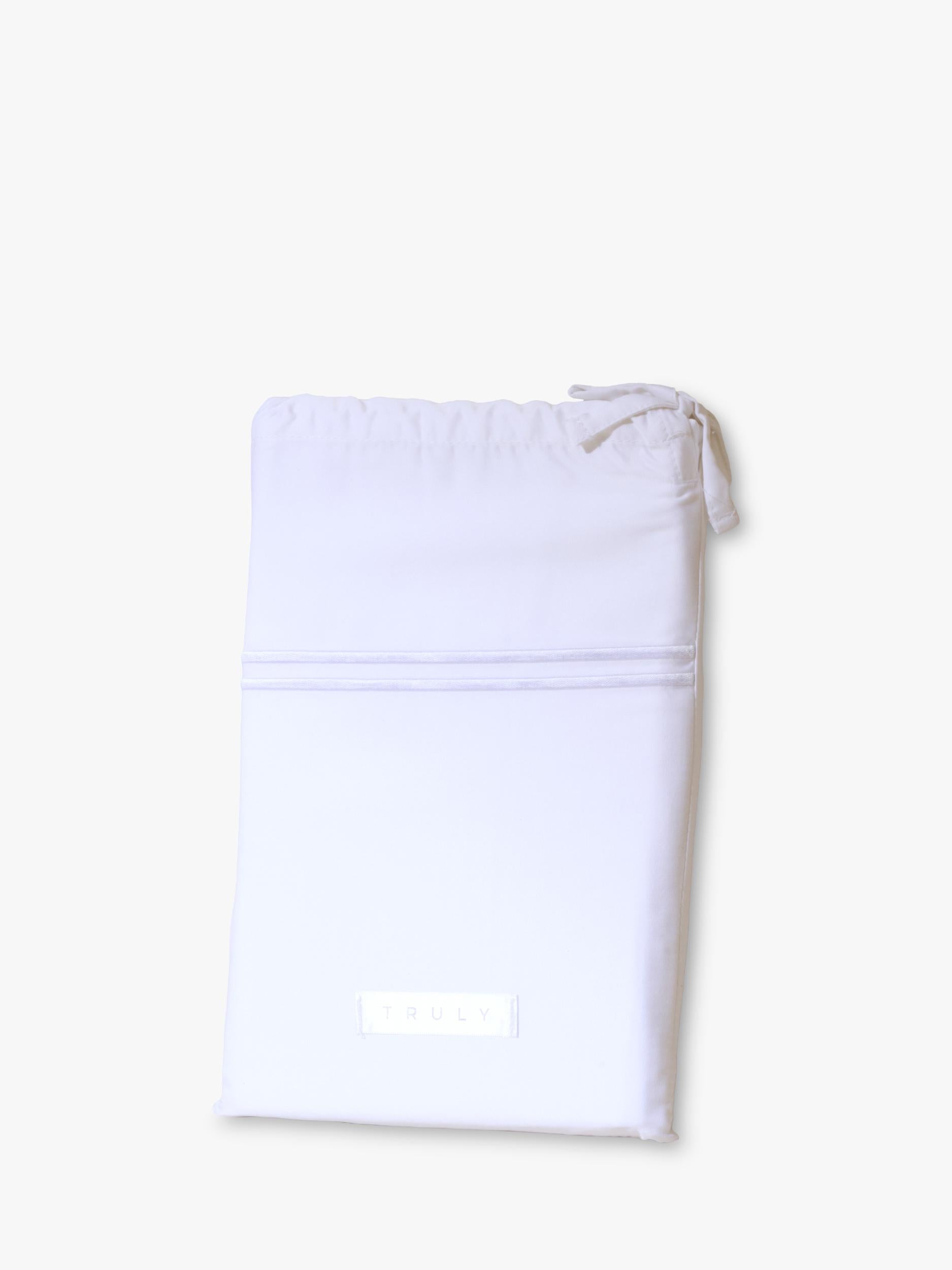 Truly satin stitch bedding white double duvet cover, UK version