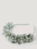 Monsoon sage floral pearl bead headband, imported from the UK