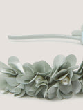 Monsoon sage floral pearl bead headband, imported from the UK