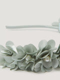 Monsoon sage floral pearl bead headband, imported from the UK