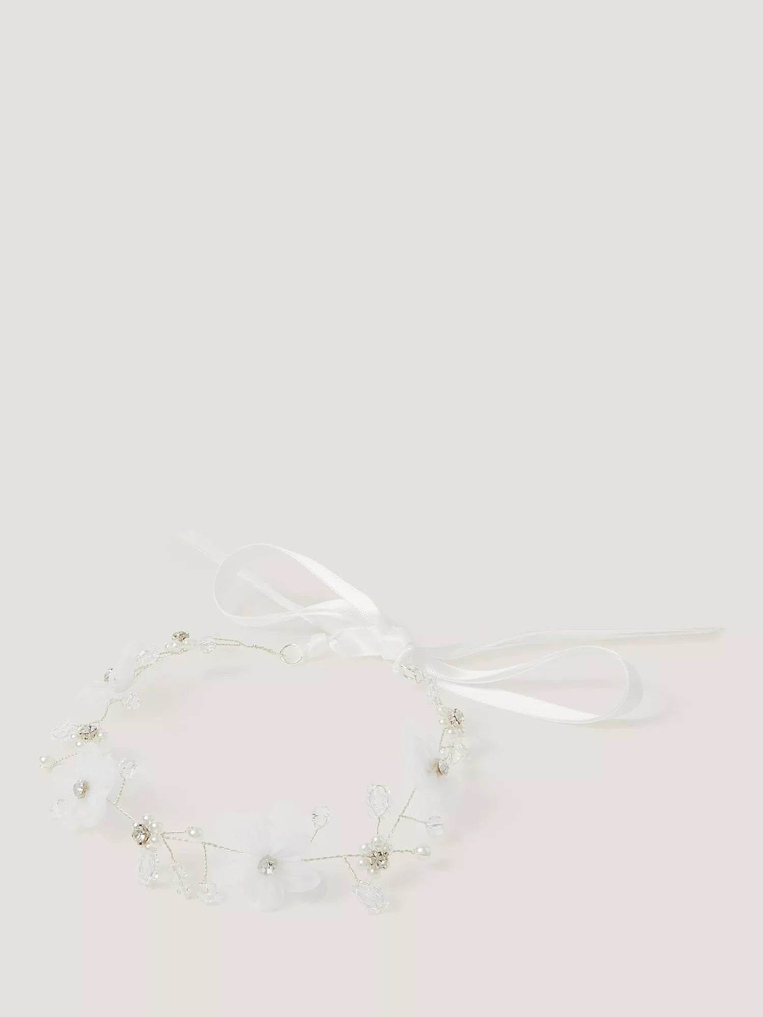 Monsoon kids flower hair garland silver - British product