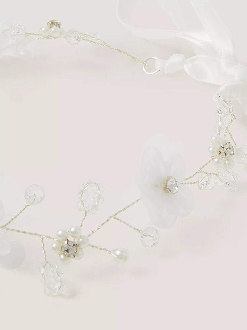 Monsoon kids flower hair garland silver - British product