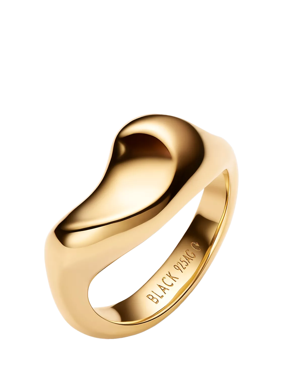 Maria Black gold-plated saddle ring recycled sterling silver - British product