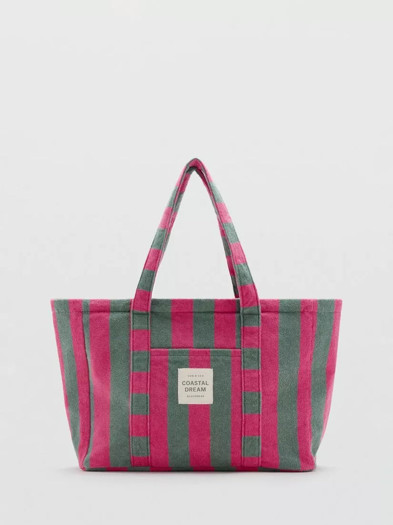 Mango striped cotton tote bag - British product