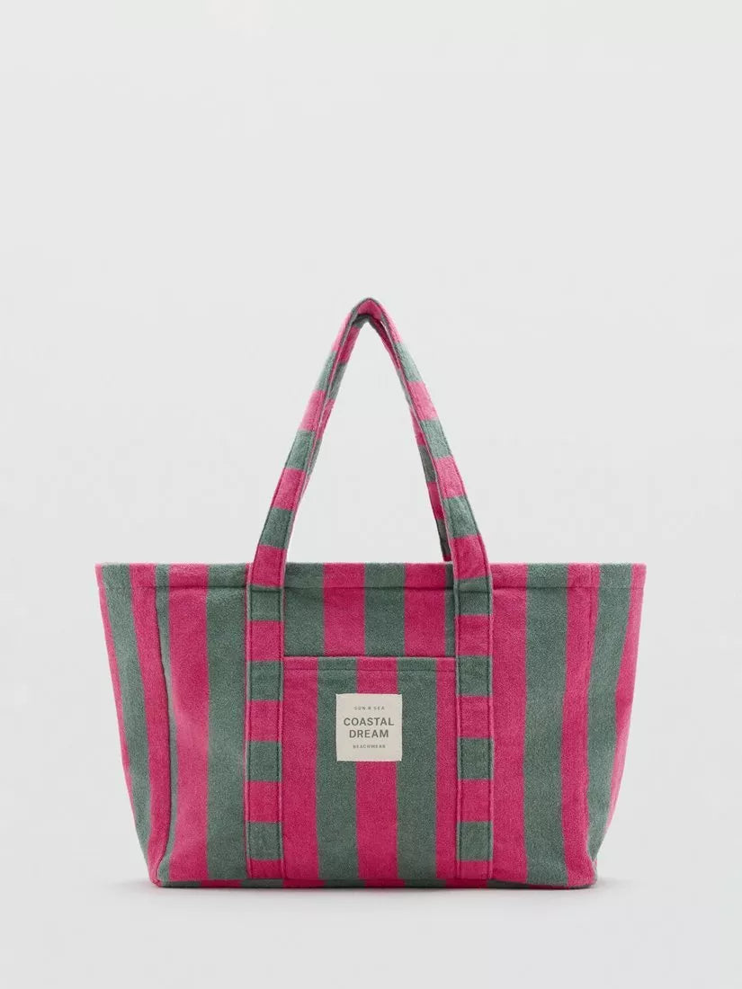Mango striped cotton tote bag - British product