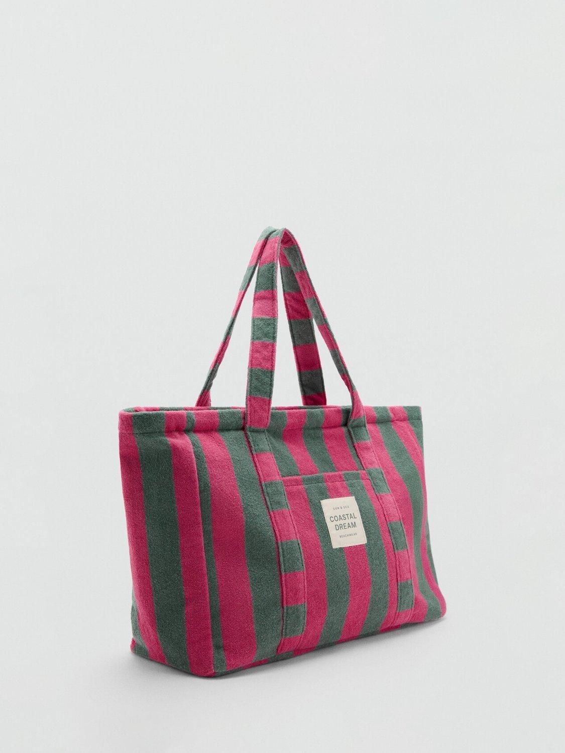 Mango striped cotton tote bag - British product