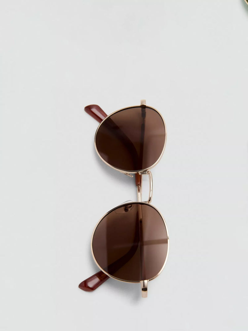Mango round gold copper frame sunglasses (British brand)
