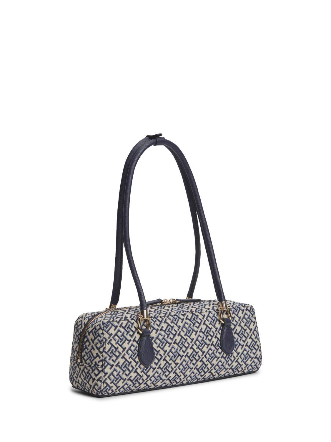 Tommy Hilfiger rectangular shoulder bag navy blue jacquard, imported from the UK