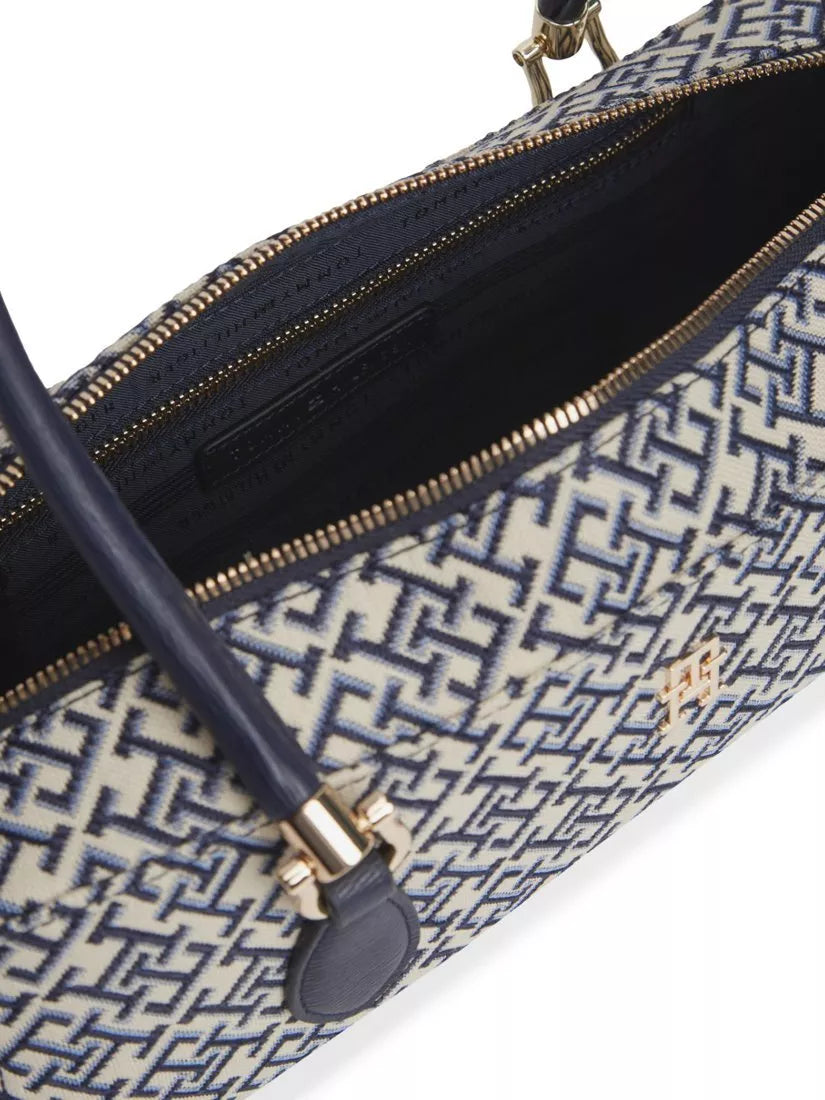 Tommy Hilfiger rectangular shoulder bag navy blue jacquard, imported from the UK