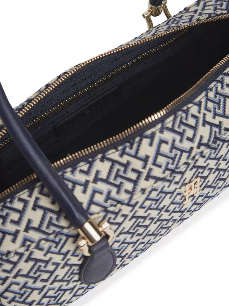 Tommy Hilfiger rectangular shoulder bag navy blue jacquard, imported from the UK