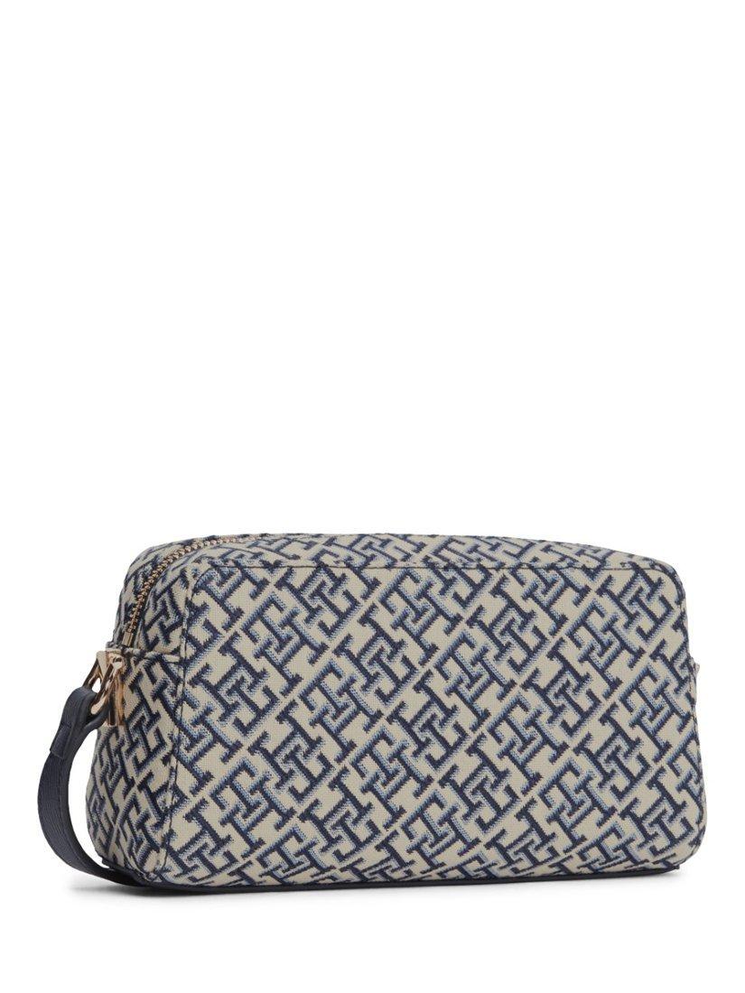 Tommy Hilfiger Ace Monogram camera bag in navy blue, UK version