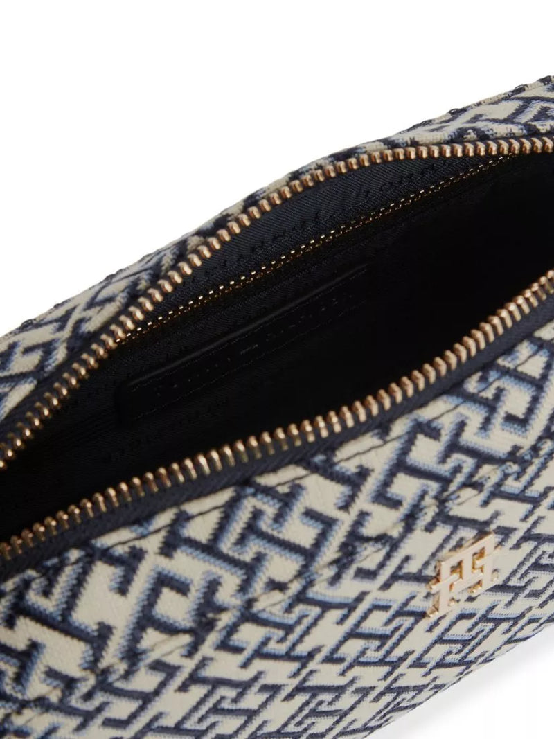 Tommy Hilfiger Ace Monogram camera bag in navy blue, UK version