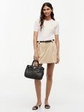 Tommy Hilfiger American Icon mini leather braided handbag in black (British brand)