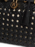 Tommy Hilfiger American Icon mini leather braided handbag in black (British brand)