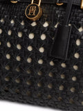 Tommy Hilfiger American Icon mini leather braided handbag in black (British brand)