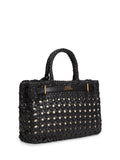 Tommy Hilfiger American Icon mini leather braided handbag in black (British brand)