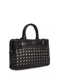 Tommy Hilfiger American Icon mini leather braided handbag in black (British brand)