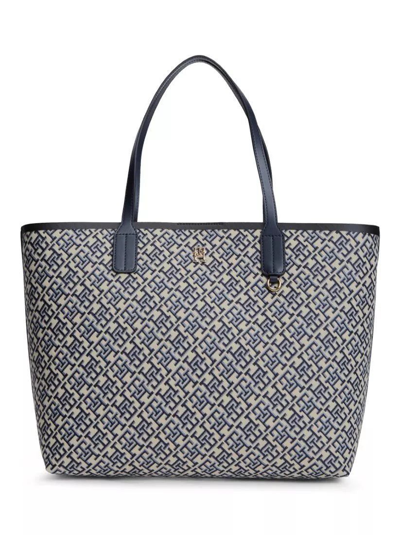 Tommy Hilfiger jacquard monogram tote bag navy blue (British brand)