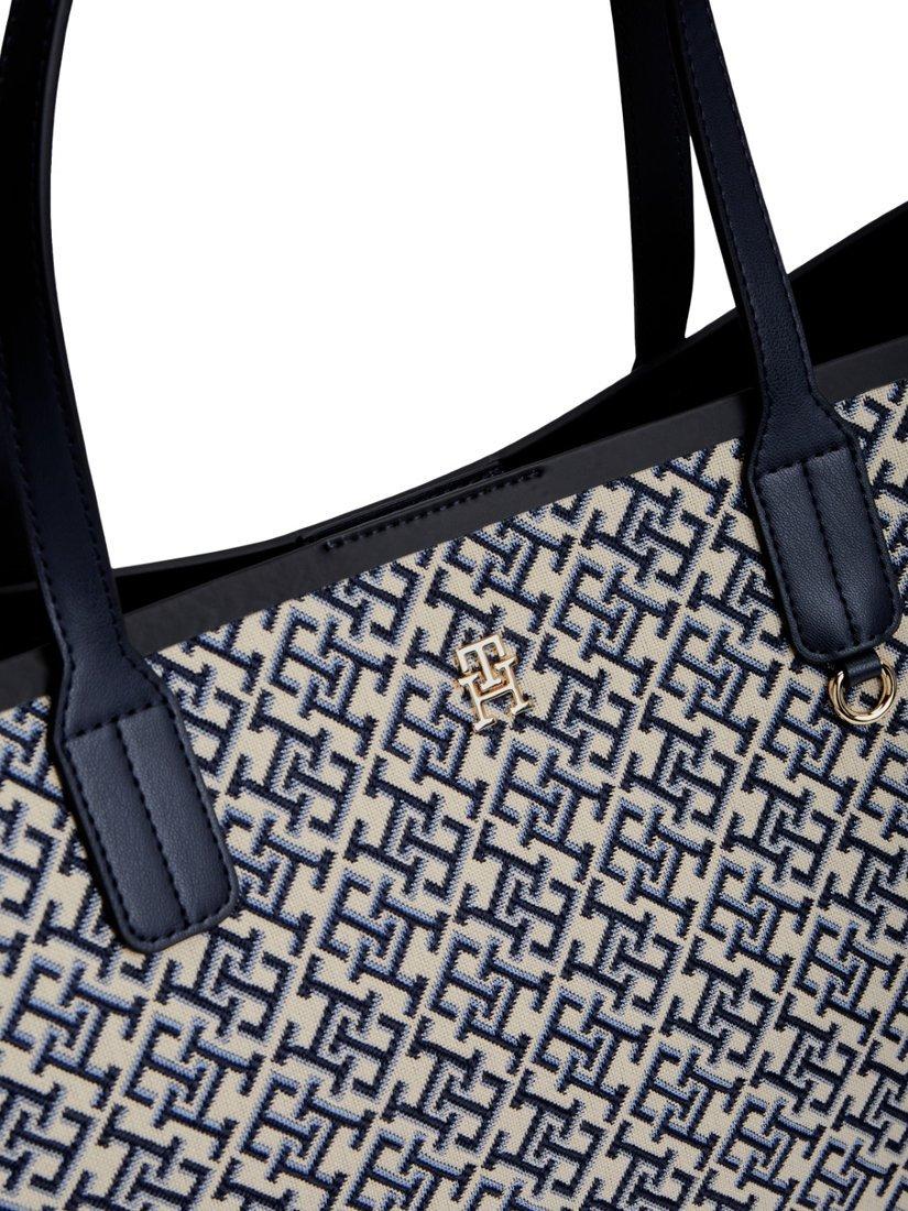 Tommy Hilfiger jacquard monogram tote bag navy blue (British brand)