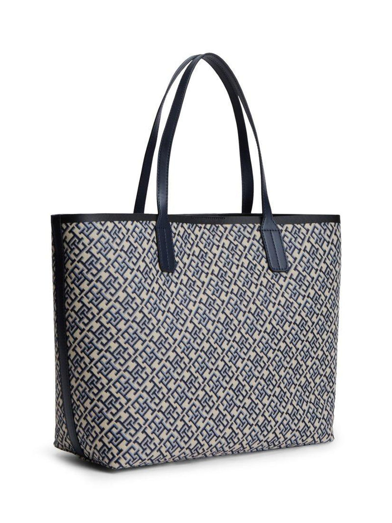 Tommy Hilfiger jacquard monogram tote bag navy blue (British brand)
