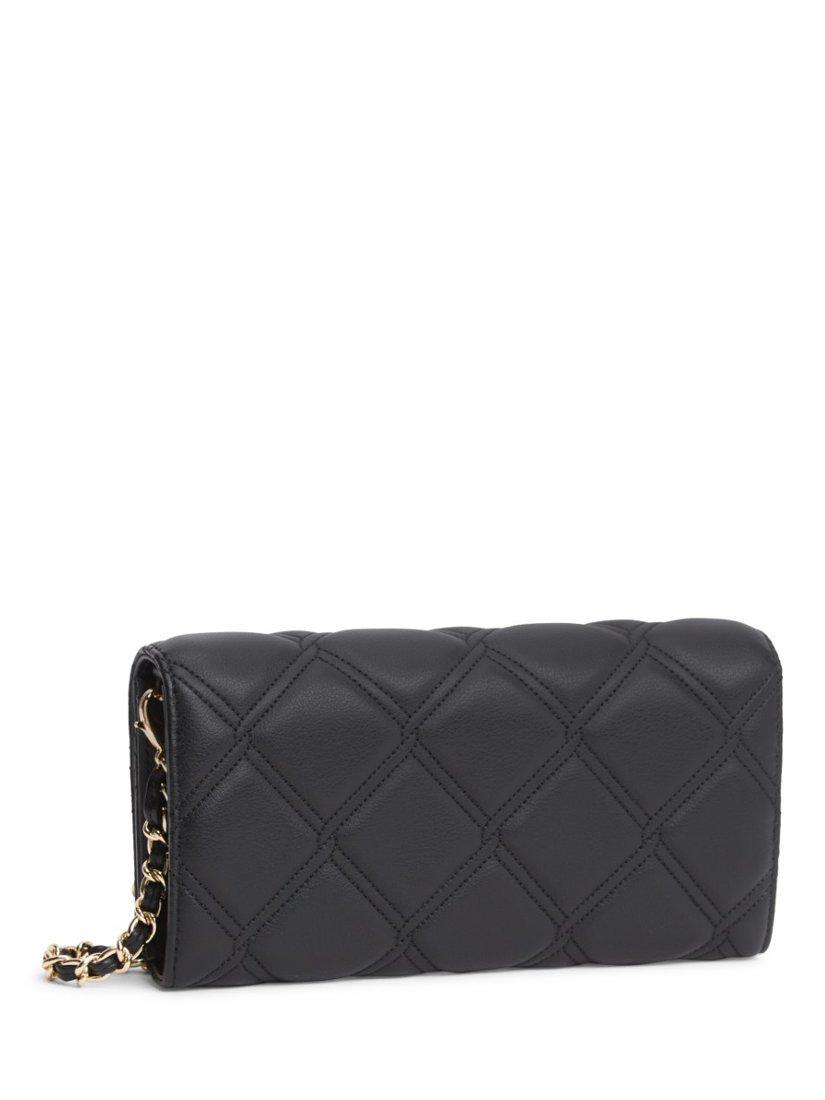 Tommy Hilfiger quilted wallet on chain black polyurethane, UK version
