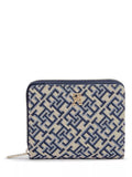Tommy Hilfiger navy monogram jacquard zip-around purse (British brand)