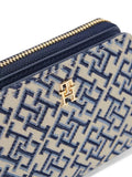 Tommy Hilfiger navy monogram jacquard zip-around purse (British brand)