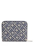 Tommy Hilfiger navy monogram jacquard zip-around purse (British brand)