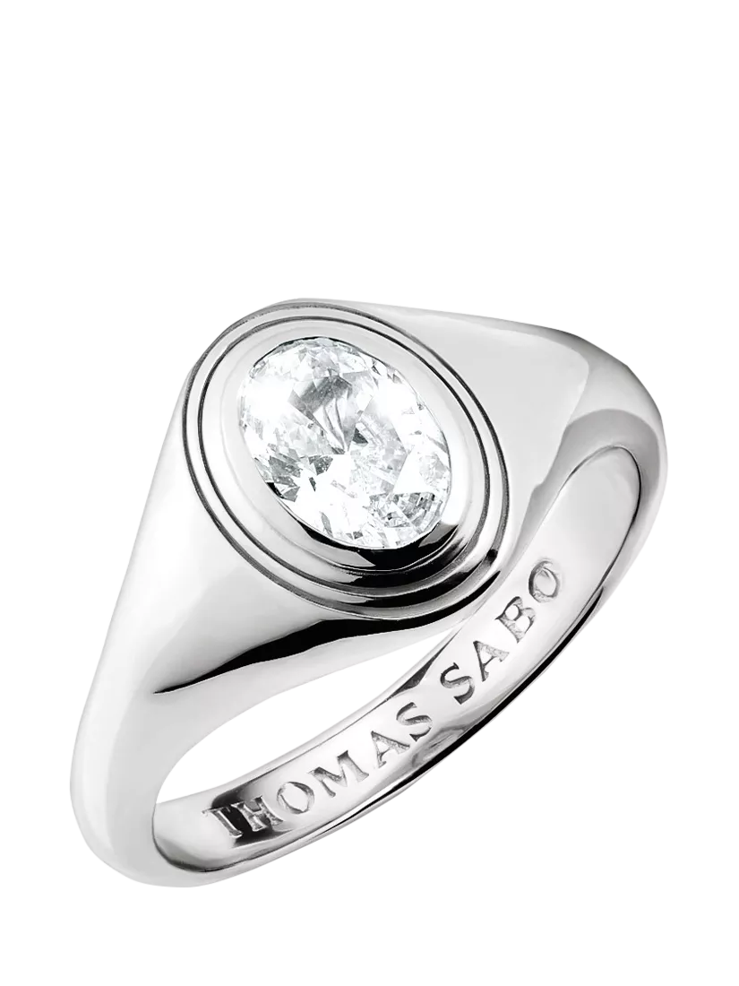 Thomas Sabo oval zirconia silver ring (British brand)