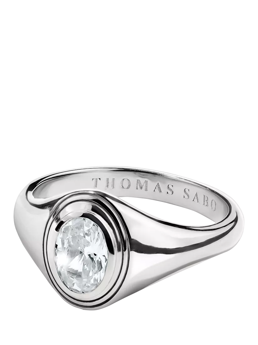 Thomas Sabo oval zirconia silver ring (British brand)