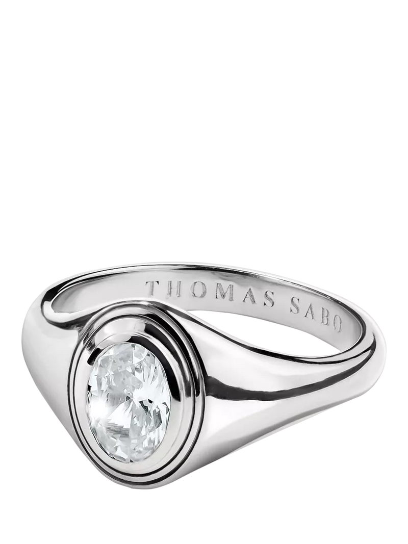 Thomas Sabo oval zirconia silver ring (British brand)