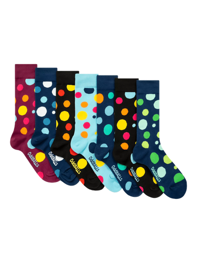 John Lewis OddBalls Polka Dot Cotton Blend Socks, Pack of 7, Multi- Buy online at McGrocer